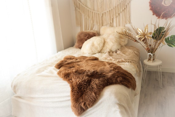 Real Sheepskin Rug Shaggy Rug Chair Cover Sheepskin Throw Sheep Skin Carmel Sheepskin Home Decor Rugs Sheep skin #10Her16