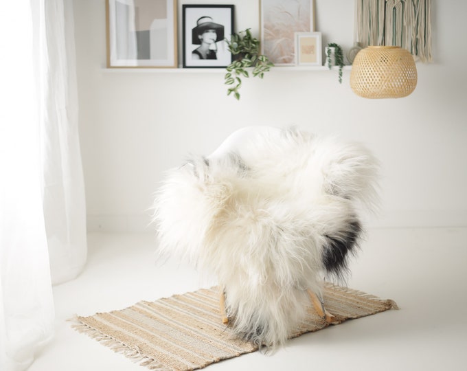 Real Icelandic Sheepskin Rug Scandinavian Decor Sofa Sheepskin throw Chair Cover Natural Sheep Skin Rugs Ivory Brown #Iceland1526