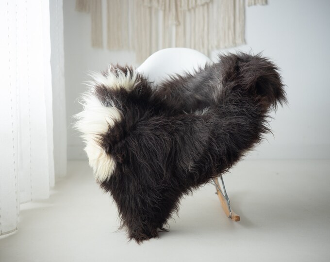 Real Sheepskin Rug Shaggy Rug Chair Cover Scandinavian Home Sheepskin Throw Sheep Skin Brown White Sheepskin Home Decor Rugs #herdwik688