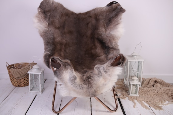Reindeer Hide | Reindeer Rug | Reindeer Skin | Throw XXL EXTRA LARGE - Scandinavian Style Christmas Decor Brown White Hide #Lre2