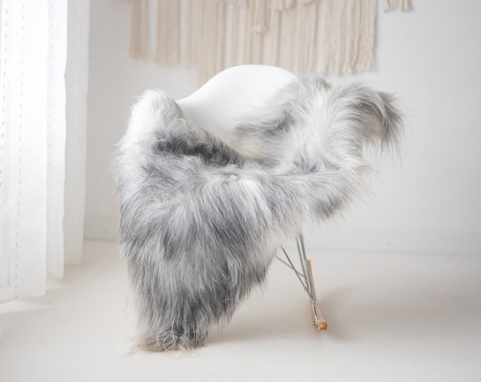 Real Icelandic Sheepskin Rug Scandinavian Home Decor Sofa Sheepskin throw Chair Cover Natural Sheep Skin Rugs Gray White #Iceland982