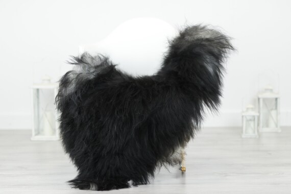 Real Icelandic Sheepskin Rug Scandinavian Decor Sofa Sheepskin throw Chair Cover Natural Sheep Skin Rugs Black Blanket Fur Rug #Babisl24