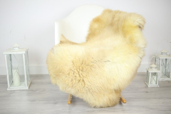 Sheepskin Rug | Real Sheepskin Rug | Shaggy Rug | Chair Cover | Sheepskin Throw | Beige Sheepskin | Home Decor | #JAC26