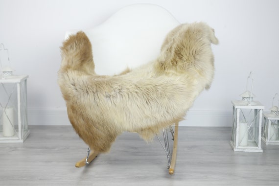 Real Sheepskin Rug Shaggy Rug Chair Cover Sheepskin Throw Sheep Skin Brown Sheepskin Home Decor Rugs #7her27