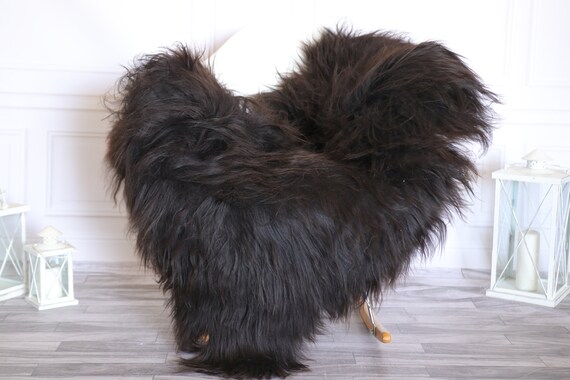 Icelandic Sheepskin | Real Sheepskin Rug | Super Large Sheepskin Rug Brown Black | Fur Rug | Homedecor #KOWISL27