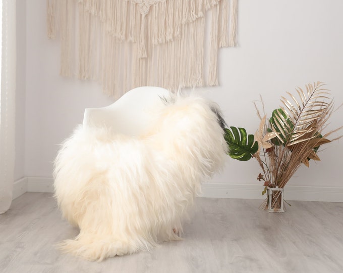 Real Icelandic Sheepskin Rug Scandinavian Decor Sofa Sheepskin throw Chair Cover Natural Sheep Skin Rugs Blanket Ivory Brown #Mimisl9