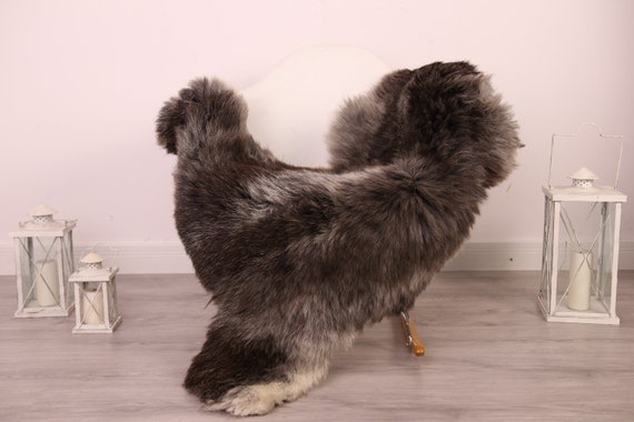 Real Sheepskin Rug Shaggy Rug Chair Cover Sheepskin Throw Sheep Skin Brown Gray Sheepskin Home Decor Rugs #8her22