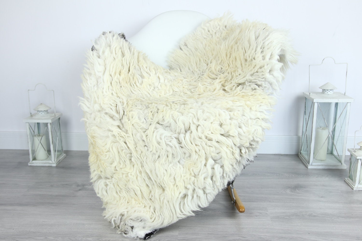 Organic Curly Sheepskin Rug, Real Sheepskin Rug, Gute Sheepskin, Gray