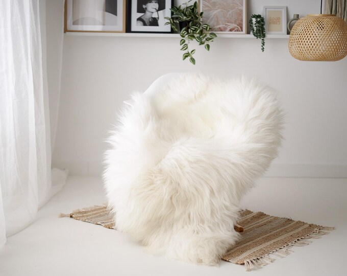 Real Icelandic Sheepskin Rug Scandinavian Decor Sofa Sheepskin throw Chair Cover Natural Sheep Skin Rugs Ivory Gray #IS28