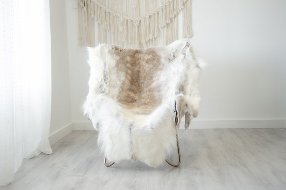 Reindeer Hide | Reindeer Rug | Reindeer Skin | Throw XXL EXTRA LARGE - Scandinavian Style Christmas Decor Brown White Hide #Reindeer86