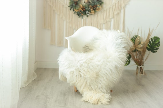 Real Sheepskin Rug Shaggy Rug Chair Cover Sheepskin Throw Sheep Skin Gray Ivory Sheepskin Home Decor Rugs #Gut19
