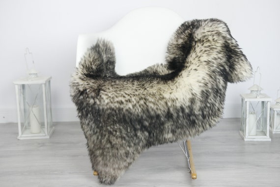 Real Sheepskin Rug Shaggy Rug Chair Cover Sheepskin Throw Sheep Skin Black White Sheepskin Home Decor Rugs #7her49
