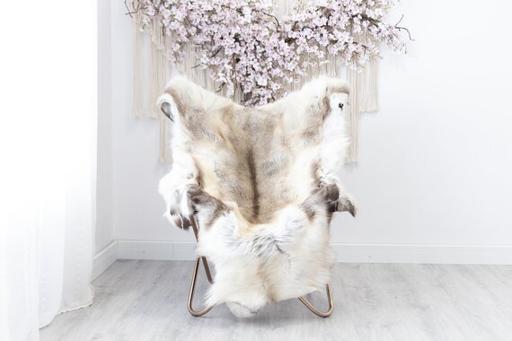 Reindeer Hide | Reindeer Rug | Reindeer Skin | Throw XXL EXTRA LARGE - Scandinavian Style Christmas Decor Brown White Hide #Reindeer32