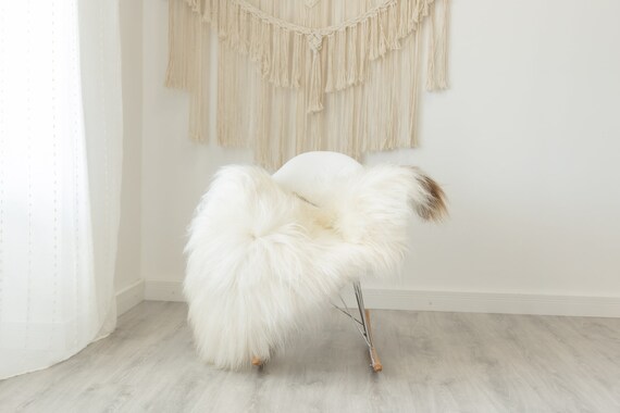 Real Icelandic Sheepskin Rug Scandinavian Decor Sofa Sheepskin throw Chair Cover Natural Sheep Skin Rugs White Brown #Iceland375