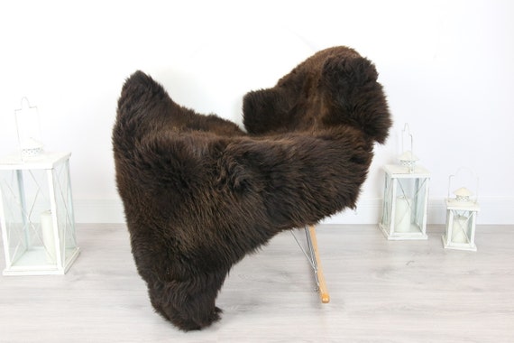 Sheepskin Rug | Real Sheepskin Rug | Shaggy Rug | Scandinavian Rug | Sheepskin Throw Brown Sheepskin | SCANDINAVIAN DECOR | #5HER20