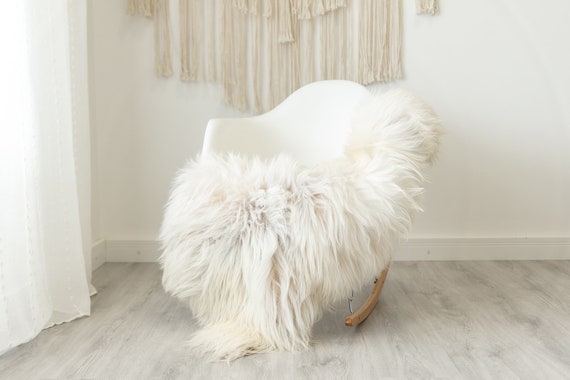 Real Icelandic Sheepskin Rug Scandinavian Home Decor Sofa Sheepskin throw Chair Cover Natural Sheep Skin Rugs Beige Ivory #Iceland485