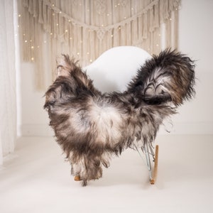 Real Icelandic Sheepskin Rug Scandinavian Decor Sofa Christmas Sheepskin throw Chair Cover Natural Sheep Skin Rugs Gray White #Iceland609