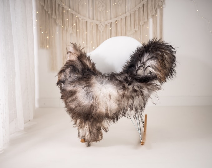 Real Icelandic Sheepskin Rug Scandinavian Decor Sofa Christmas Sheepskin throw Chair Cover Natural Sheep Skin Rugs Gray White #Iceland609