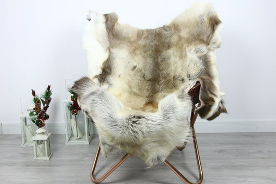 Reindeer Hide | Reindeer Rug | Reindeer Skin | Throw - Scandinavian Style #GRE7 140x120 | Christmas Decor |