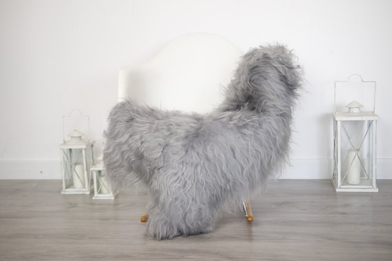 Real Icelandic Sheepskin Rug Scandinavian Decor Sofa Sheepskin throw Chair Cover Natural Sheep Skin Rugs Gray Blanket Fur Rug #5is11