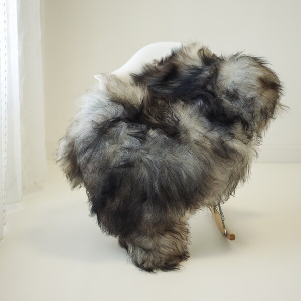 Real Icelandic Sheepskin Rug Scandinavian Home Decor Sofa Sheepskin throw Chair Cover Natural Sheep Skin Rugs Gray Brown #Iceland1448