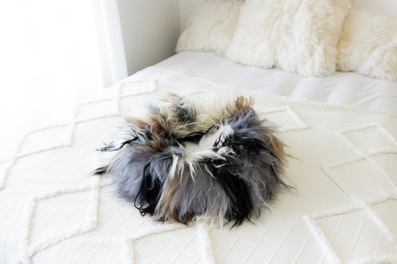 Sheepskin Cat Bed Or Dog Bed Cat Cave Unique Pet Bed Cat House Pet Furniture Hand Made With Genuine Real Sheepskin XXL Extra Large #Bed8