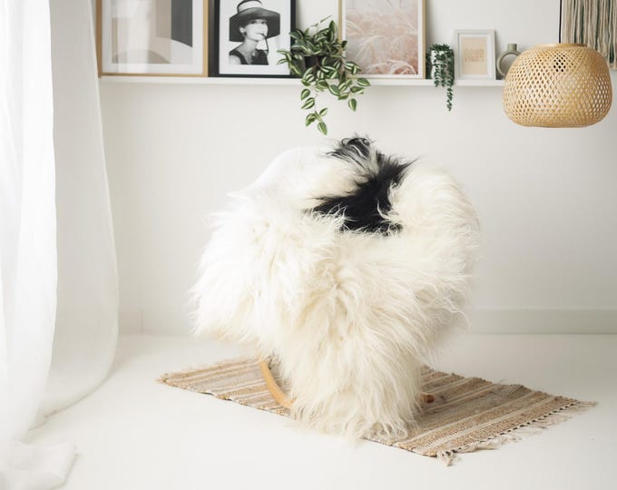 Real Icelandic Sheepskin Rug Scandinavian Home Decor Sofa Sheepskin throw Chair Cover Natural Sheep Skin Rugs Black Ivory #IS194