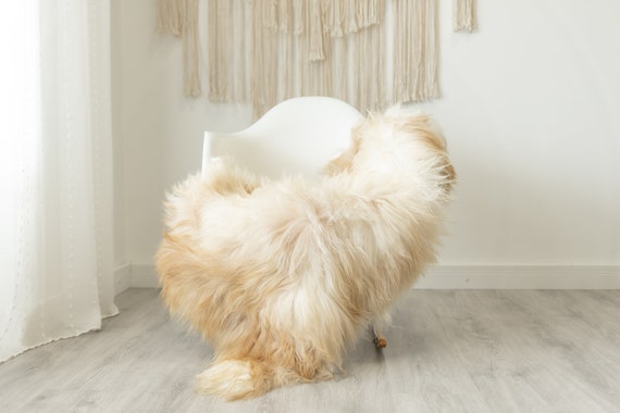 Real Icelandic Sheepskin Rug Scandinavian Home Decor Sofa Sheepskin throw Chair Cover Natural Sheep Skin Rugs Brown Ivory #Iceland497