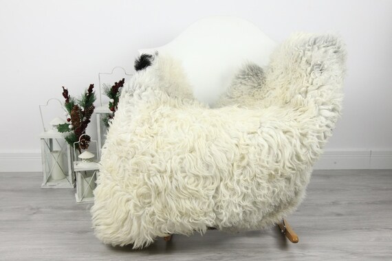 Organic Sheepskin Rug, Real Sheepskin Rug, Curly Sheepskin, Gray Beige Sheepskin Rug Christmas Home #CURLGUT4
