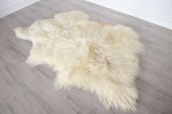 Real Icelandic Sheepskin Throw Scandinavian Decor Sofa Sheepskin throw Chair Cover Natural sheep skin rugs blanket fur Triple rug #Bezszy1