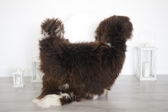 Real Sheepskin Rug Shaggy Rug Chair Cover Sheepskin Throw Sheep Skin Brown Sheepskin Home Decor Rugs #6her39