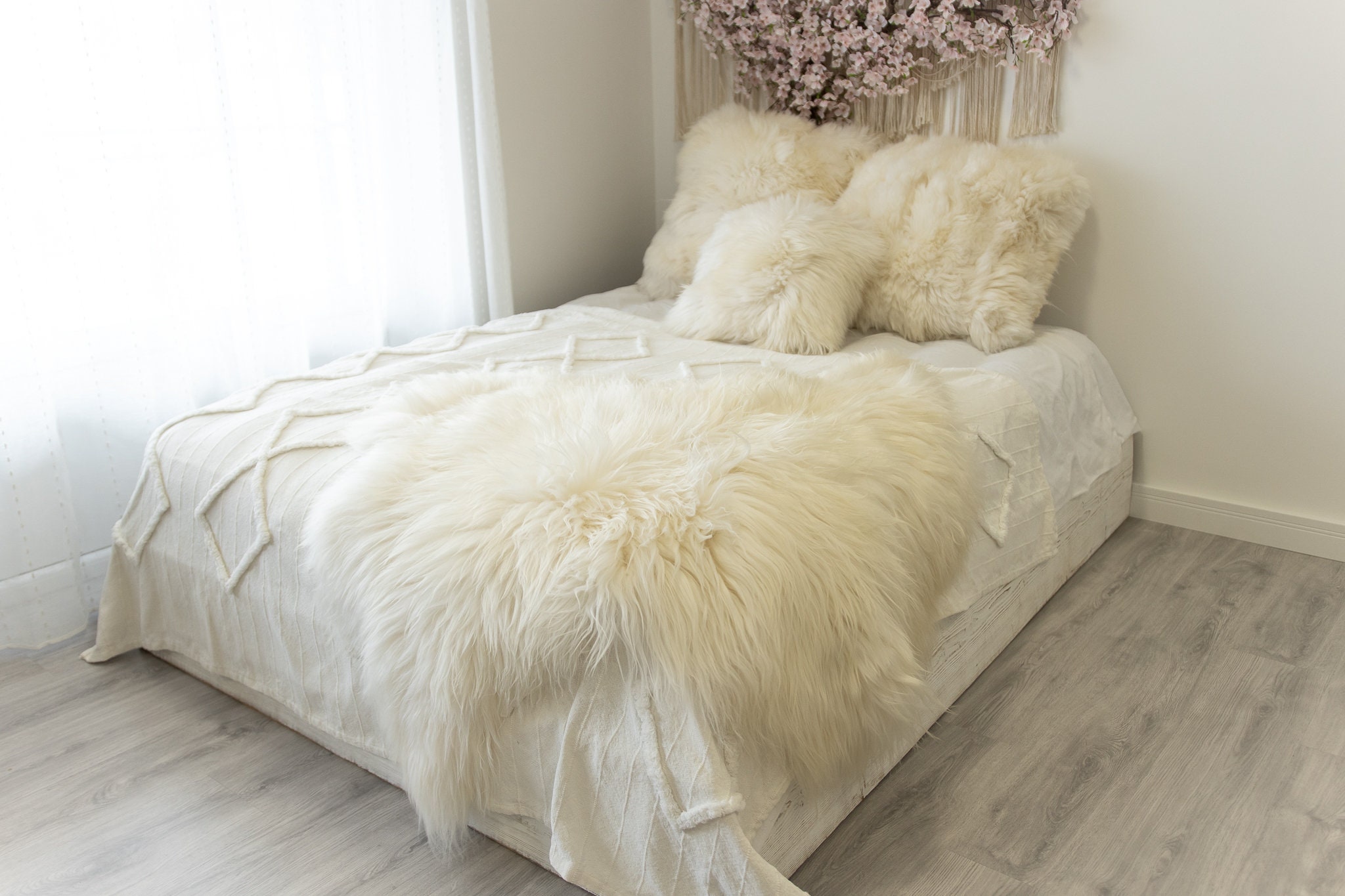 Genuine Natural Icelandic Throw Blanket Sheepskin Rug - Etsy