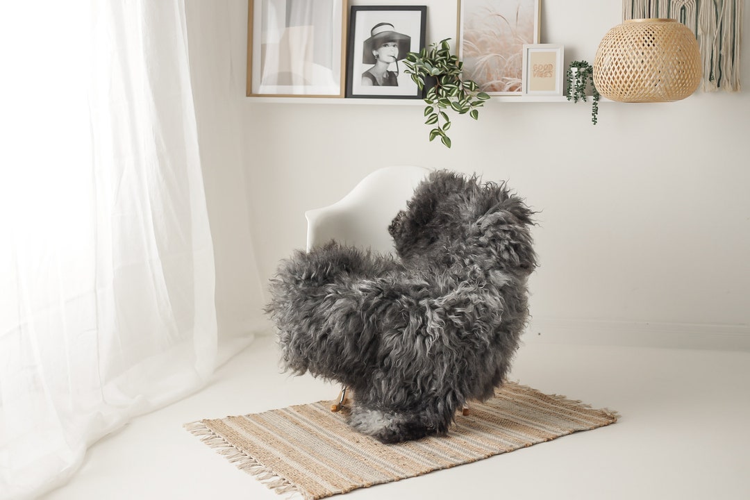 Real Sheepskin Rug Genuine Rare Gotland Sheepskin Rus - Curly Rug ...