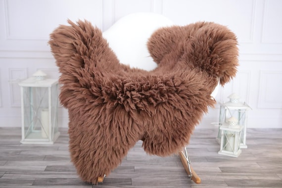 Sheepskin Rug | Real Sheepskin Rug | Shaggy Rug | Chair Cover | Sheepskin Throw | Dirty Rose Sheepskin | CHRISTMAS DECOR | #DECHER1