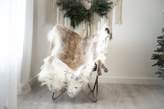 Reindeer Hide | Reindeer Rug | Reindeer Skin | Throw XXL EXTRA LARGE - Scandinavian Style Christmas Decor Brown White Hide #Reindeer93