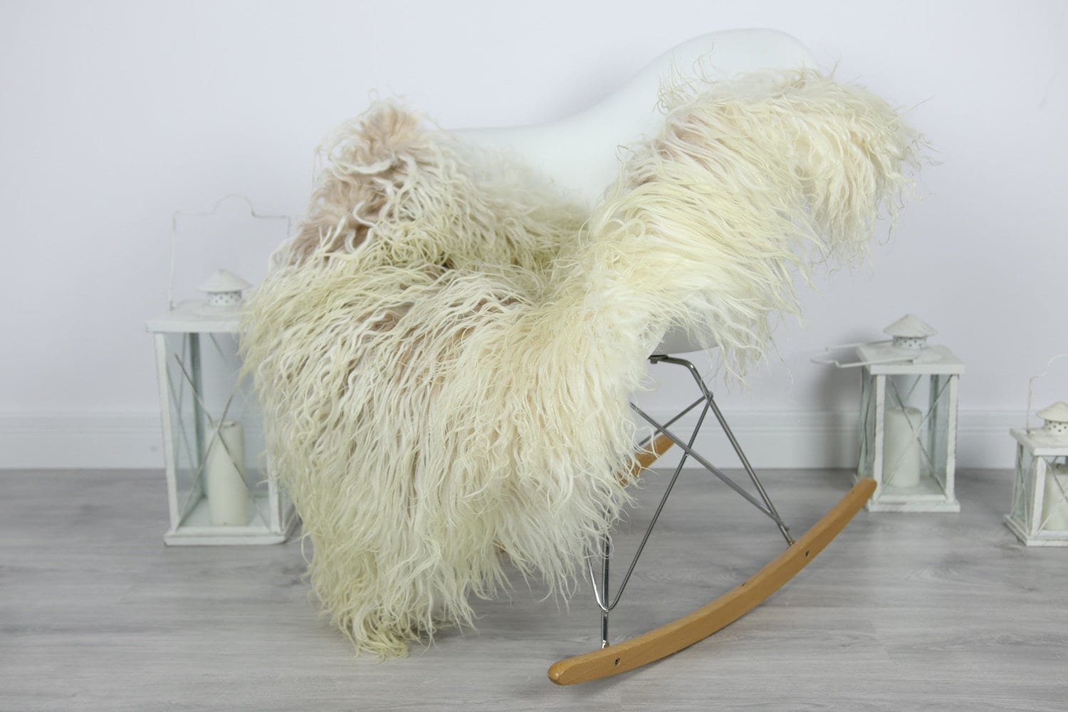 Genuine Rare Mongolian Sheepskin Rug Curly Fur Rug Natural