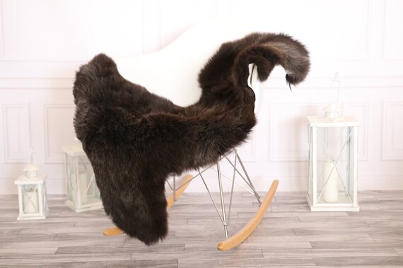 Sheepskin Rug | Real Sheepskin Rug | Shaggy Rug | Scandinavian Rug | | SCANDINAVIAN DECOR | Brown Sheepskin #MIHER11