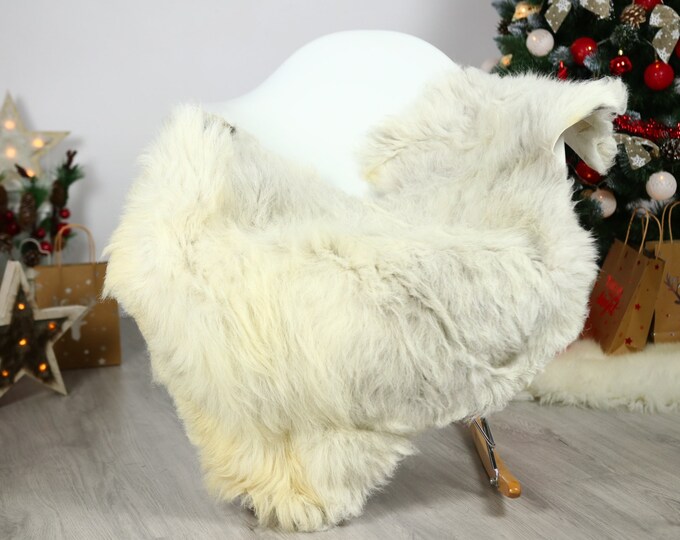 Organic Sheepskin Rug, Real Sheepskin Rug, Gute Sheepskin, Gray Beige Sheepskin Rug Christmas Home #GUTCHRIS13