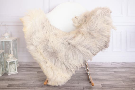 Organic Sheepskin Rug, Real Sheepskin Rug, Gute Sheepskin,Ivory Gray Sheepskin Rug #GUTEFEB15