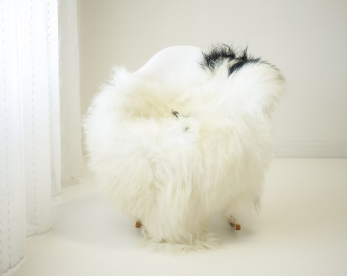 Real Icelandic Sheepskin Rug Scandinavian Home Decor Sofa Sheepskin throw Chair Cover Natural Sheep Skin Rugs Ivory Black #Iceland1436