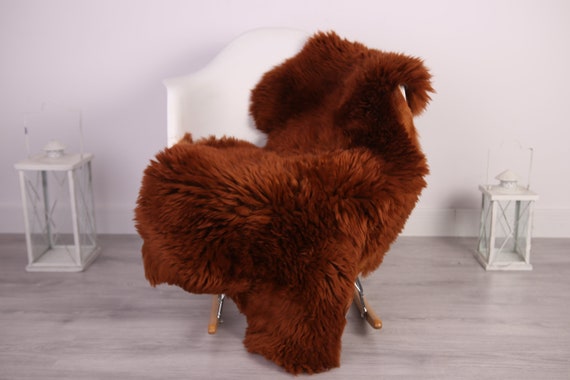 Real Sheepskin Rug Shaggy Rug Chair Cover Sheepskin Throw Sheep Skin Copper Sheepskin Home Decor Rugs #HERDZ26