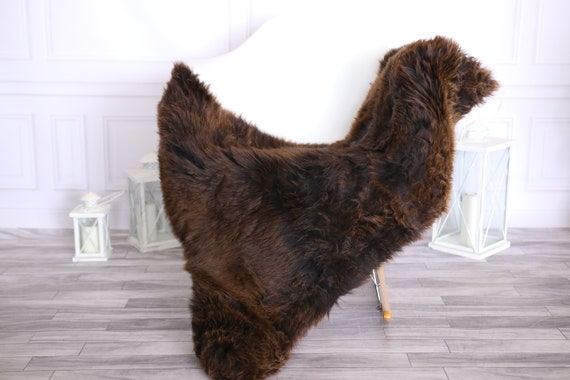 Sheepskin Rug | Real Sheepskin Rug | Shaggy Rug | Scandinavian Rug | | SCANDINAVIAN DECOR | Brown Sheepskin #OLHER25