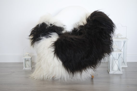 Real Icelandic Sheepskin Rug Scandinavian Decor Sofa Sheepskin throw Chair Cover Natural Sheep Skin Rugs Black Blanket Fur Rug #isleb14