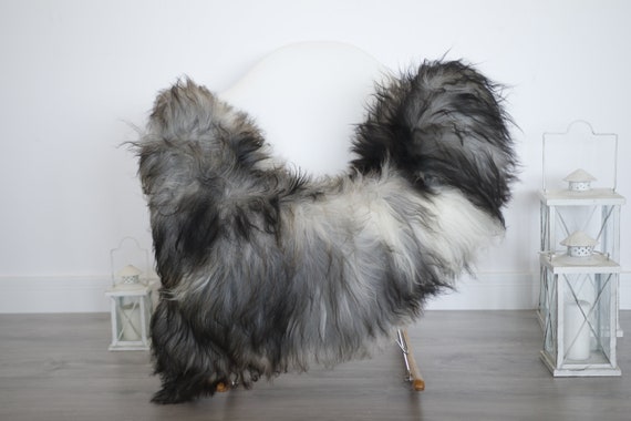 Real Icelandic Sheepskin Rug Scandinavian Decor Sofa Sheepskin throw Chair Cover Natural Sheep Skin Rugs Gray Blanket Fur Rug #isleb31