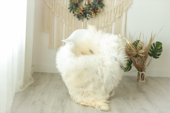 Real Sheepskin Rug Shaggy Rug Chair Cover Sheepskin Throw Sheep Skin Gray Ivory Sheepskin Home Decor Rugs #Gut13