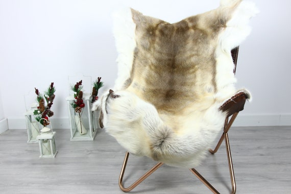 Reindeer Hide | Reindeer Rug | Reindeer Skin | Throw - Scandinavian Style #GRE8 135x110 | Christmas Decor |