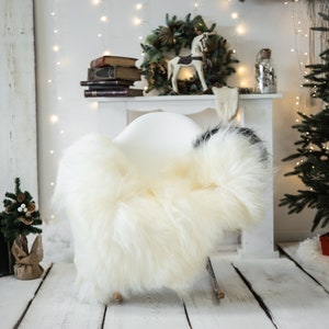 Real Icelandic Sheepskin Rug Scandinavian Decor Sofa Christmas Sheepskin throw Chair Cover Natural Sheep Skin Rugs Black Ivory #Iceland552