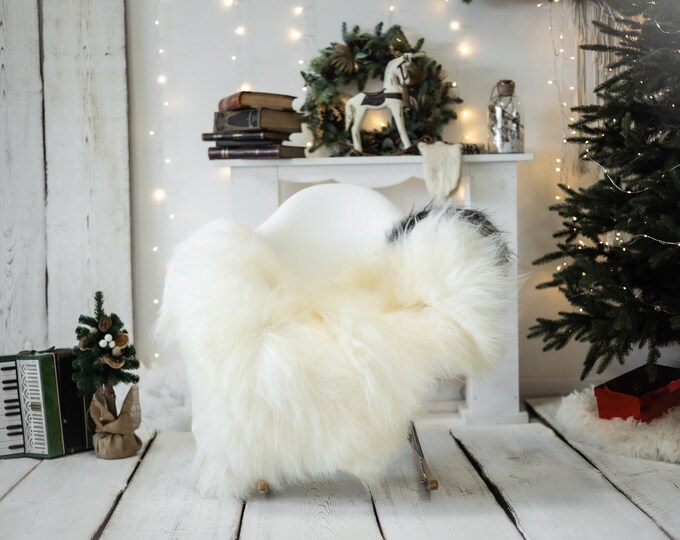 Real Icelandic Sheepskin Rug Scandinavian Decor Sofa Christmas Sheepskin throw Chair Cover Natural Sheep Skin Rugs Black Ivory #Iceland552