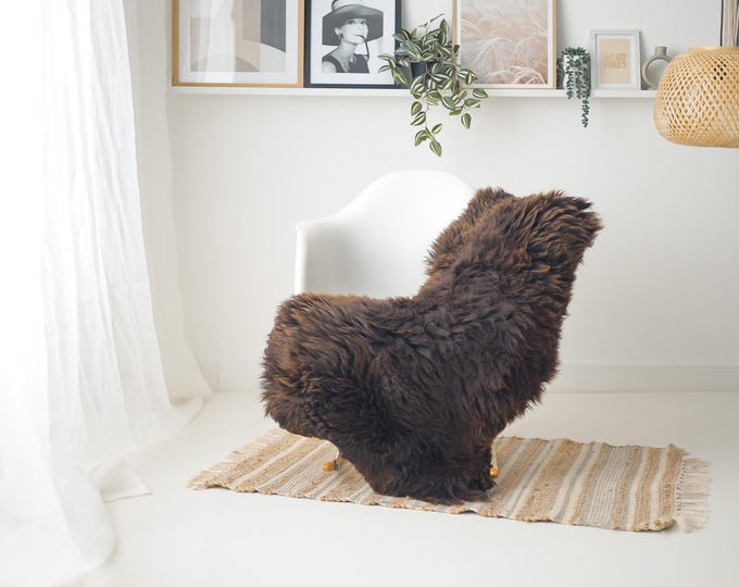 Real Sheepskin Rug Shaggy Rug Chair Cover Scandinavian Home Sheepskin Throw Sheep Skin Brown Sheepskin Home Decor Rugs #Mher179