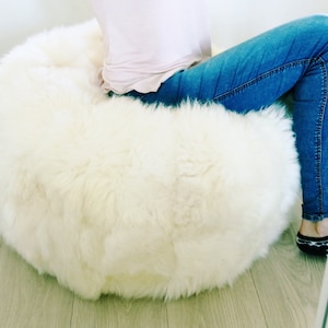 Sheepskin Beanbag White | Sheepskin Bean Bag | Sheepskin Pouf | Bean Bag Huge Bean Bag Furry Bean Bag | Bean Bag | Beanbag